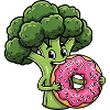 Sweet Broccoli Cartoon Donut Dessert Vegetables