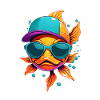 Summer fish with sunglasses