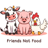 Friends Not Food Cartoon Animals Design