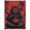 Samurai Cat Ramen Japan Streetwear Design