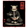 Samurai Cat Ramen Japan Streetwear Design