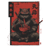 Samurai Cat Ramen Japan Streetwear Design