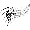 Black night with music knot