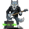Rockerwolf mit Lederjacke