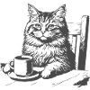 Cat Coffee Moment