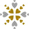 Silver Gold Hearts Mandala