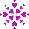 Mandala Coeurs Fuchsia