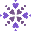 Cœurs violets en spirale