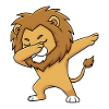 Funny Lion Dab Cartoon – Animal Motif