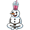 Schneemann mit Bubble Tea