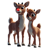 Rudolph and Friend Reindeer Duo