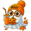 Cute Ghost Pumpkin Halloween Kawaii Boo