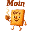 Moin Biscuit Cartoon Coffee Motif