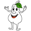 Birne mit lachendem Gesicht