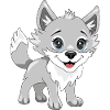 Cute smiling baby wolf