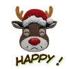 Reindeer Christmas Embroidered Merry