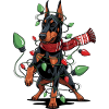 Doberman Christmas Pajama Costume Gift Lusti