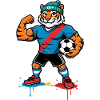 Tiger Teammascot im Fußballlook