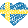 Heart Flag Sweden Scribble Shirt Flag