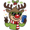Weihnachts-Selfie Rentier mit Brille