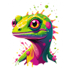 Bunte Echse Neon-Splash