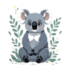 Small koala in a leaf frame