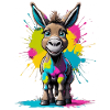 Bunter Esel Splash Kunstmotiv