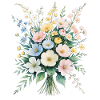 Pastellblumenstrauß Aquarell Bouquet