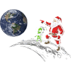 Galactic Christmas Imp on Moon