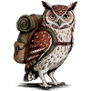 Wald-Eule mit Rucksack