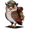 Wandering owl with backpack