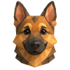 Polygon Schäferhund – Geometrisches Hundedesign