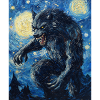 Werewolf Wolf Van Gogh Style