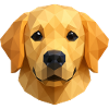 Polygon Golden Retriever Geometric Dog Design
