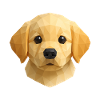 Cute Golden Retriever Puppy – Polygon Dog Design