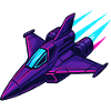 Cyber-style neon fighter jet