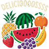 Cheerful Tropical Fruit Splatter