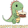 Dino with a birthday cake