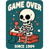 Game Over 1984 Retro Skeleton Arcade