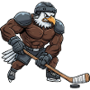 Starker Adler Eishockeyspieler mit Herrchen Cool