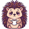 Süßer Igel Kaffee Koffein Cartoon Büroarbeiter