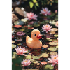 Duck Among Water Lilies
