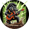 Wildschwein-Rock-Gitarrist im Wald