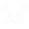 Skull with piston cross