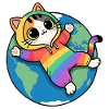 Rainbow cat on planet Earth