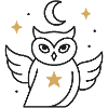 Moonlit Night Owl with Starlight