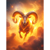Fiery celestial ram igniting creation’s 