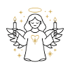 Angel with candles and golden heart
