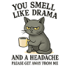 Grim Cat with Coffee Saying