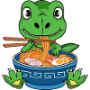Funny Ramen Noodle Green Dinosaur 
